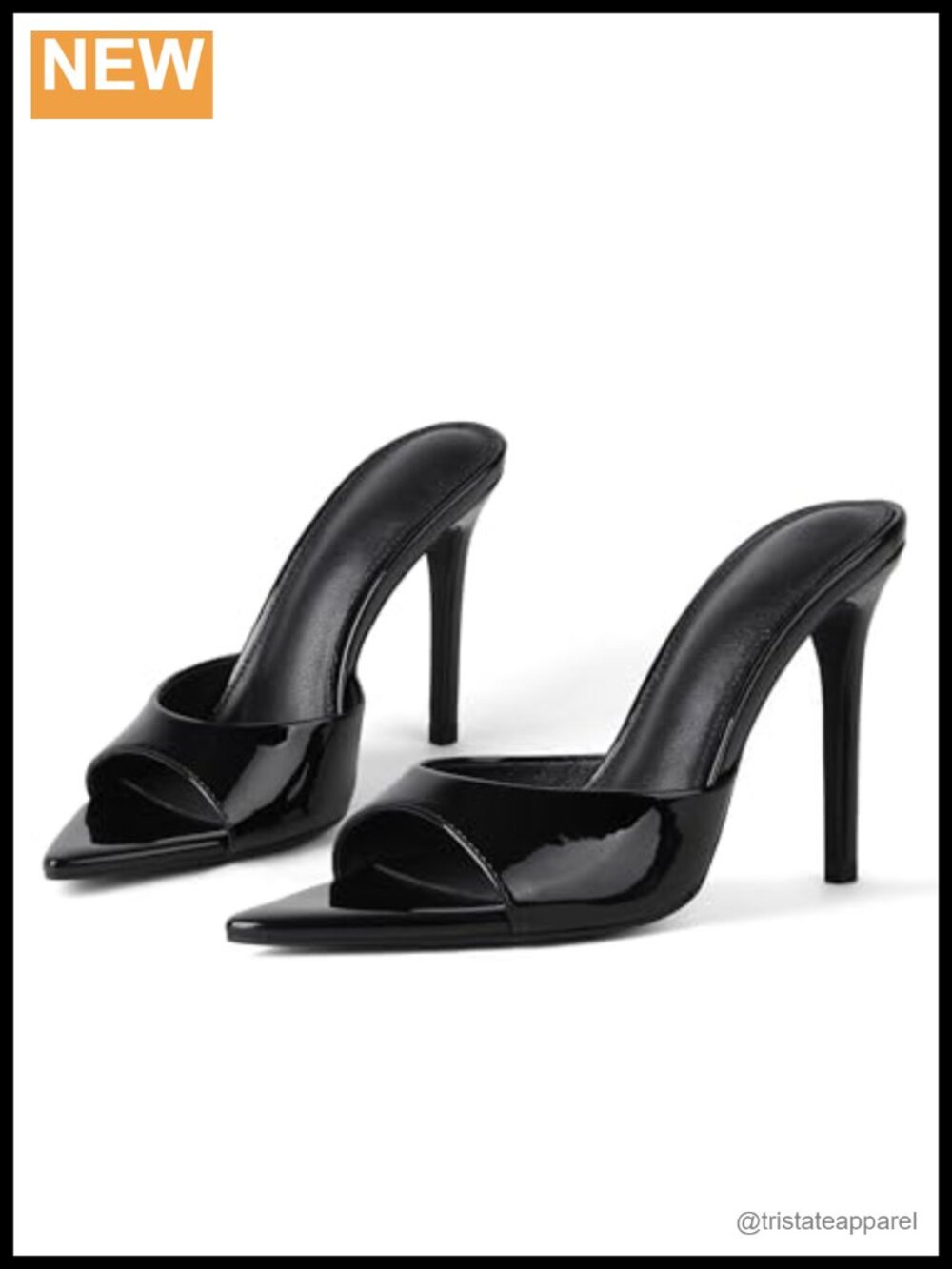 Womens Open Toe Stiletto Heeled Sandals Slip On Dress Mules